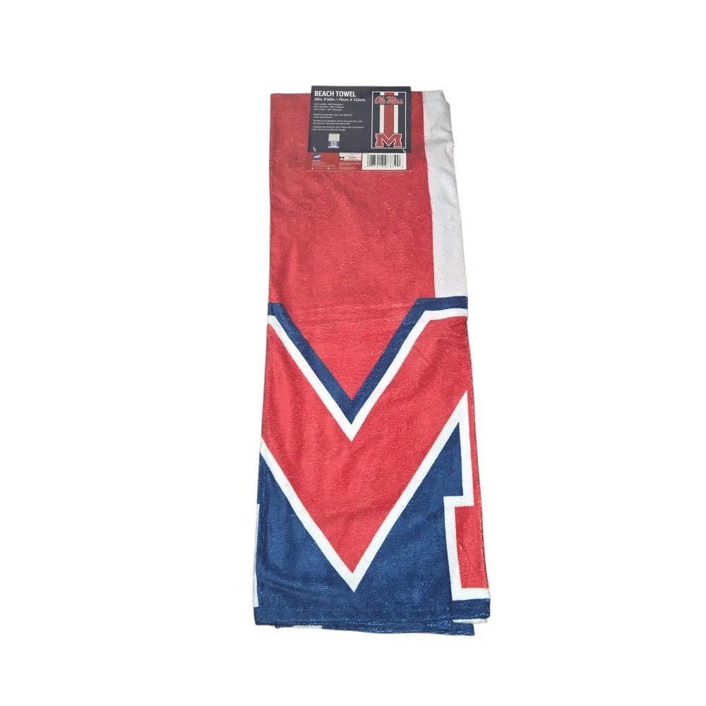 Ole Miss Rebels Beach Towel The Northwest‎ Group Red Blue White 30x60 NCAA NEW